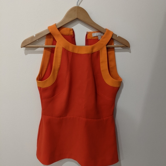 Banana Republic Peplum Orange and Pink Top - Picture 1 of 3